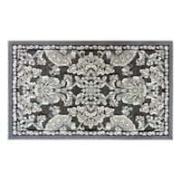 Arrington Floral Damask Gray High & Low Accent Rug, 2x4