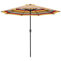 Macrae Garden Striped Outdoor Crank & Tilt Steel Umbrella, 9'