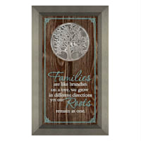Glass Framed Family Tree Medallion Wall Decor, 7x13