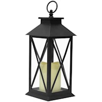 Black LED X-Frame Lantern, 11"