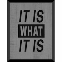 Glass Framed It Is What It Is Wall Sign, 12x16