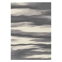 (D340) Gloucester Grey & Ivory Windswept Area Rug, 7x9