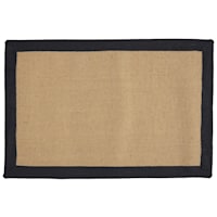 Jute Accent Rug with Black Border, 20x30