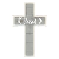 6X9.75 Blessed Cross Wood Wall Art
