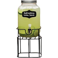 1-Gallon Chalk Label Yorkshire Glass Beverage Dispenser with Stand