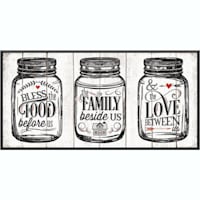 Glass Framed Food, Family, Love Wall Art, 15x8