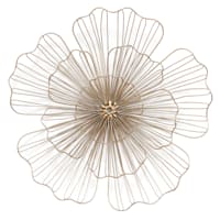 23in. Gold Wire Flower Wall Decor