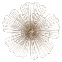 Gold Wire Flower Wall Art, 23"