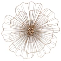Gold Wire Flower Wall Art, 20"