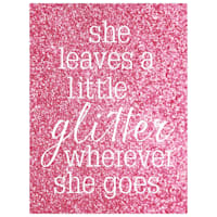 She Leaves a Little Glitter Wherever She Goes Canvas Wall Sign, 18x24