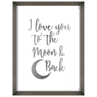12X16 Love You To The Moon And Back Foiled Art Framed/Glass
