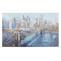 Brooklyn Bridge Embellished Canvas Wall Art, 60x36