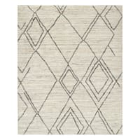 (A359) Austin Natural & Grey Microfiber Area Rug, 5x7