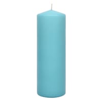 Aqua Unscented Overdip Pillar Candle, 3x8