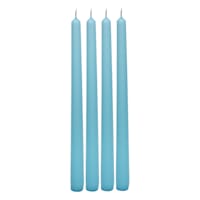 4-Pack Aqua Unscented Overdip Taper Candles, 10"