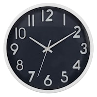 Navy Blue Round Wall Clock, 10"