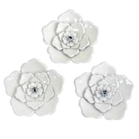 3-Piece Metal Flower Wall Art Set, 8"