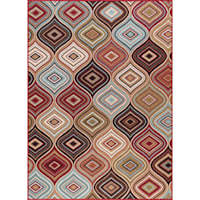 (D374) Contemporary Geometric & Diamond Ogee Design Accent Rug, 2x4