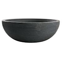 Japi All Weather Proof Black Lead Linea Low & Bowl Planter, 12x35