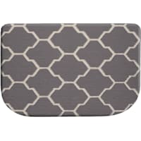 Grey & Ivory Quatrefoil Slice Kitchen Mat, 20x30