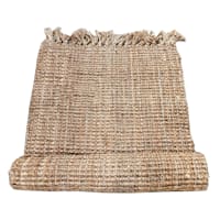 (B485) Honeybloom Jute Boucle Fringe Accent Rug, 3x5