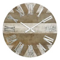 Natural Wood Round Wall Clock, 23"