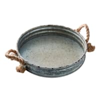 Iron Tray with Rope Handles, 13x2