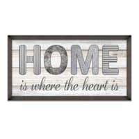 Glass Framed Home Is Where the Heart Is Wall Sign, 26x14