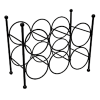 6-Bottle Dark Rings Wine Rack
