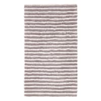 (A368) Silver Striped High-Low Microfiber Accent Rug, 3x5
