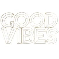 Good Vibes Gold Metal Cutout Wall Sign, 14x25