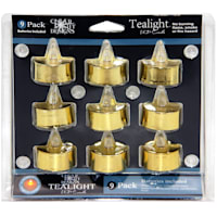 Set of 9 Gold LED Tealight Candles