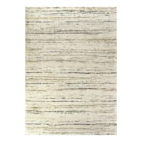 (C99) Sedona Ivory Abstract Design Shag Area Rug, 5x7
