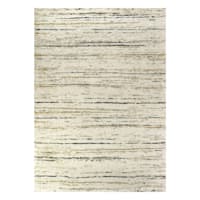 (C99) Sedona Ivory Abstract Design Shag Area Rug, 8x10