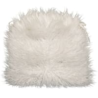 Mongolian Faux Fur with White Ties Dining Chair Cushion