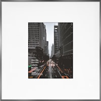 18x18 Matted to 8x10 Wall Frame, Gun Metal