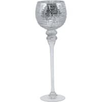 Crackled Silver Candlestick Holder, 16"