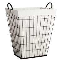 Tapered Metal Wire Laundry Hamper with Removable Liner, Brown