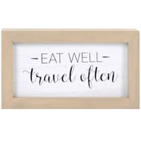 Eat Well Travel Often Framed Table Sign, 7x4