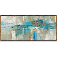 54X24 Marron Abstract Framed Canvas Wall Art