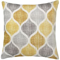 Multicolor Diddly Daddly Doodles Yellow and Grey Leaf Throw Pillow 18x18 