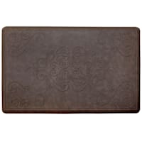 Brown Embossed Scroll Kitchen Mat, 24x36