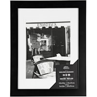 15x19 Matted to 9x12 Black Linear Profile Photo Wall Frame