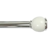 Chris 1" Diameter White Finish Window Tension Rod, 41-72"