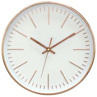 Metallic Copper Round Wall Clock 12"