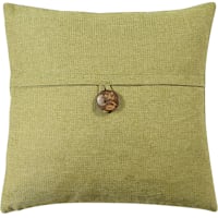 Clayton Olive Green Coconut Button Throw Pillow, 20"