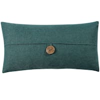 Clayton Teal Coconut Button Throw Pillow, 13x24