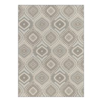 (D407) Contemporary Geometric Ogee Design Area Rug, 5x7