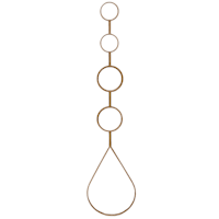 Gold Metal Tear Drop Wall Mirror, 7x32