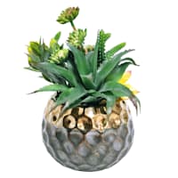 Succulent Mix with Copper Textured Planter, 9"